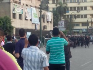 قوات الأمن المصرية قبل الهجوم على المعتصمين أمام مبنى نقابة الصحفيين - رصد