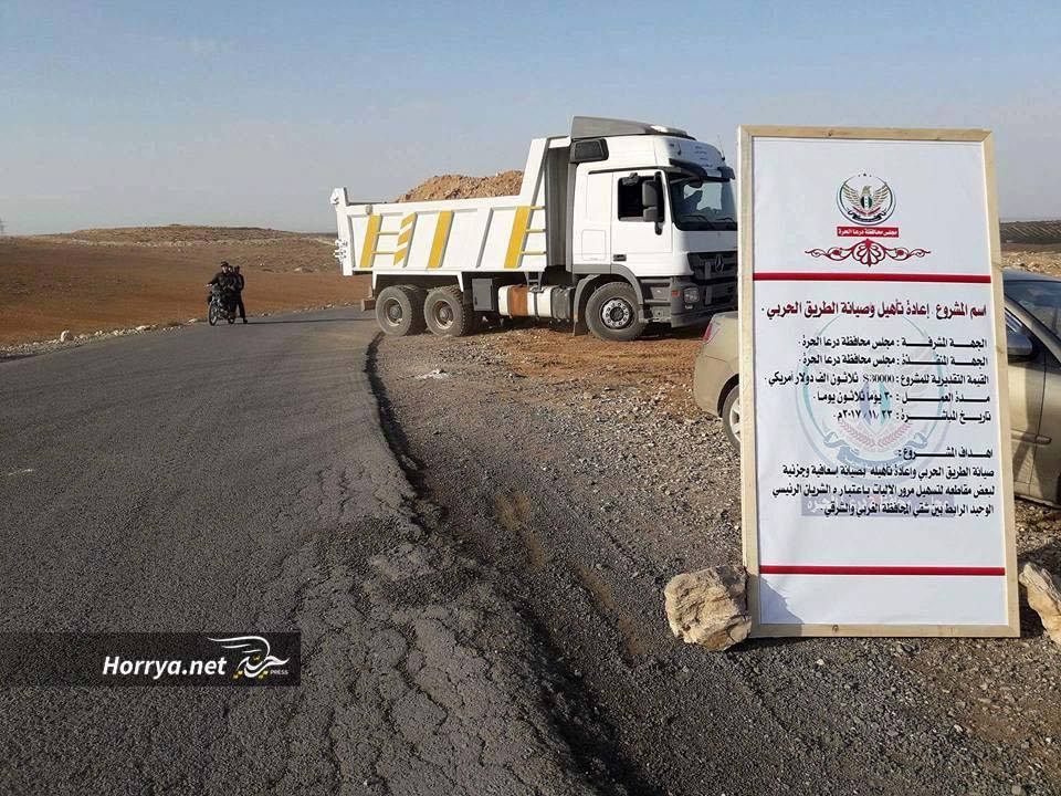 الطريق الحربي بدرعا - حرية برس Horrya press